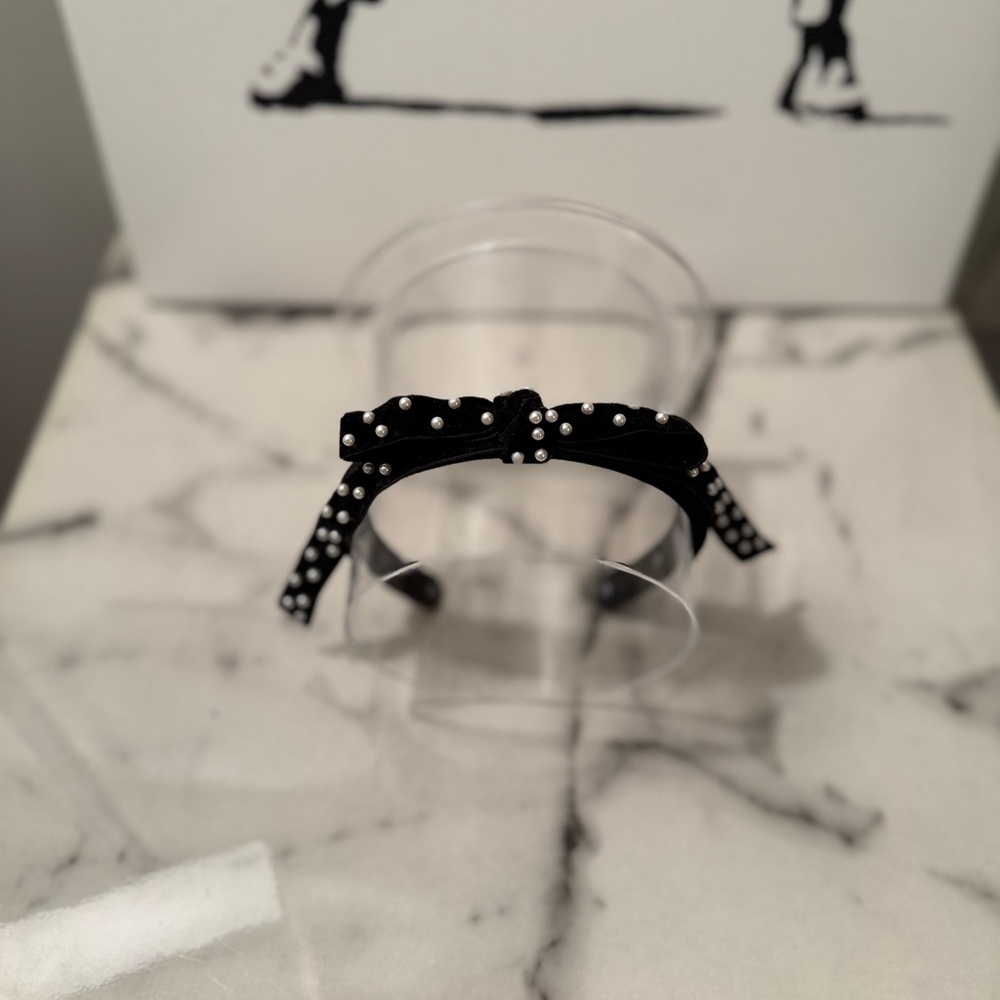 Lele Sadoughi Jet Pearl Bardot Slim Headband